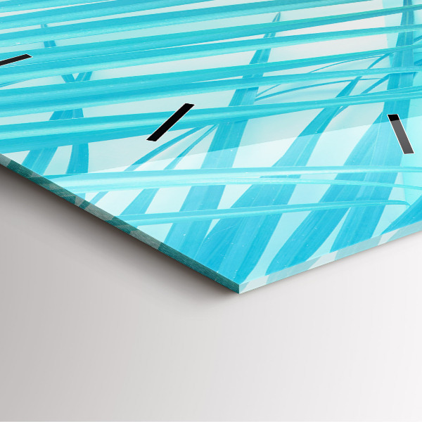 Square glass wall clock Tropical palm tree