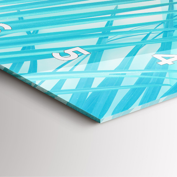 Square glass wall clock Tropical palm tree