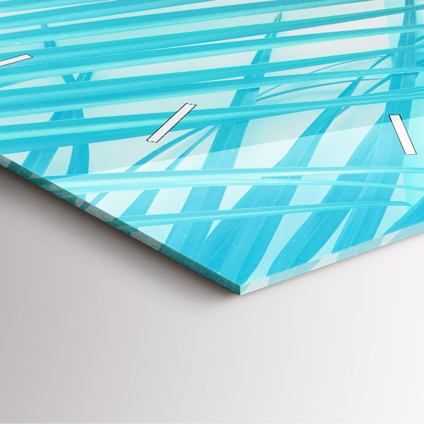 Square glass wall clock Tropical palm tree