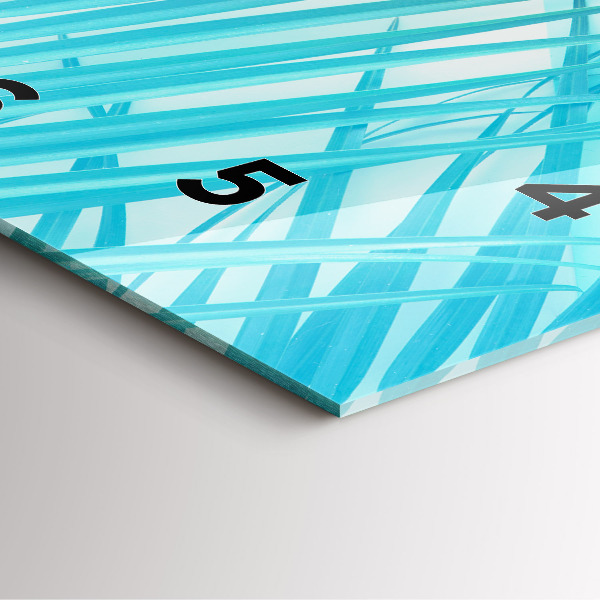 Square glass wall clock Tropical palm tree