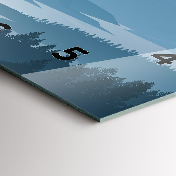 Square glass wall clock Mountain Landscape