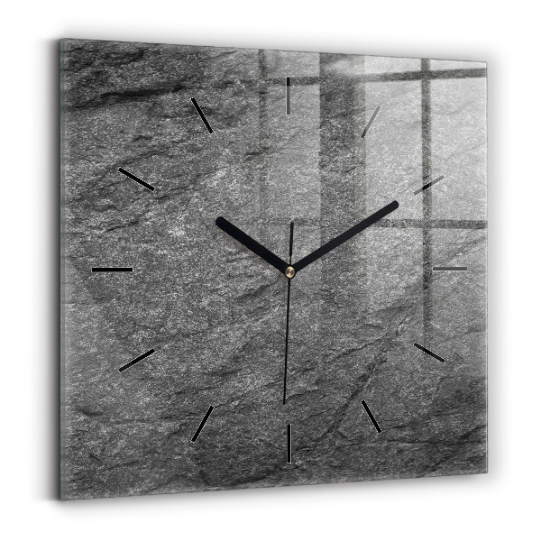 Square glass wall clock Volcanic rock