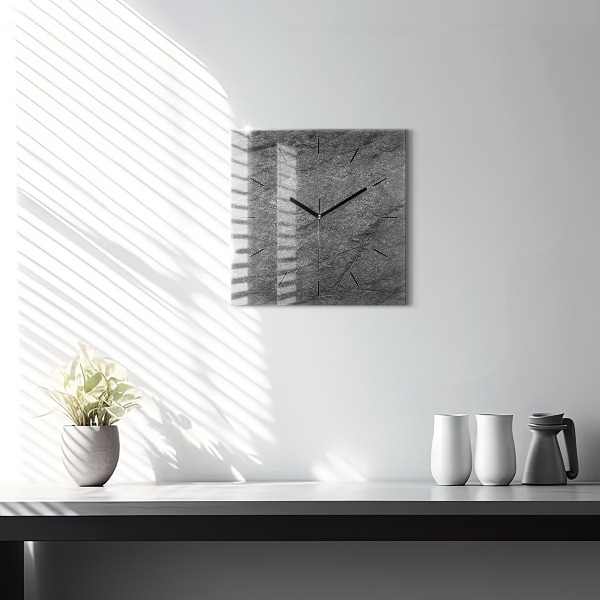 Square glass wall clock Volcanic rock