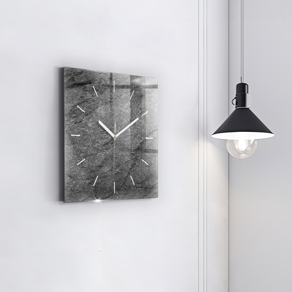 Square glass wall clock Volcanic rock