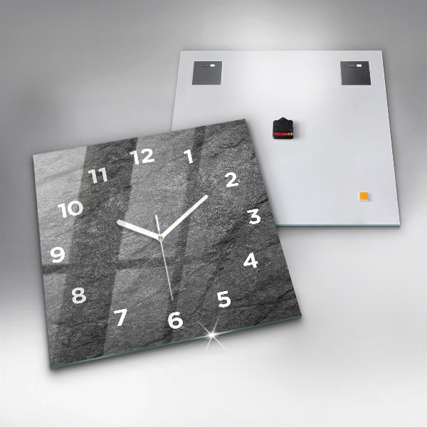 Square glass wall clock Volcanic rock