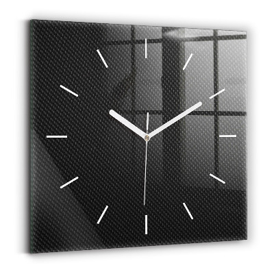 Square glass wall clock Dark abstraction