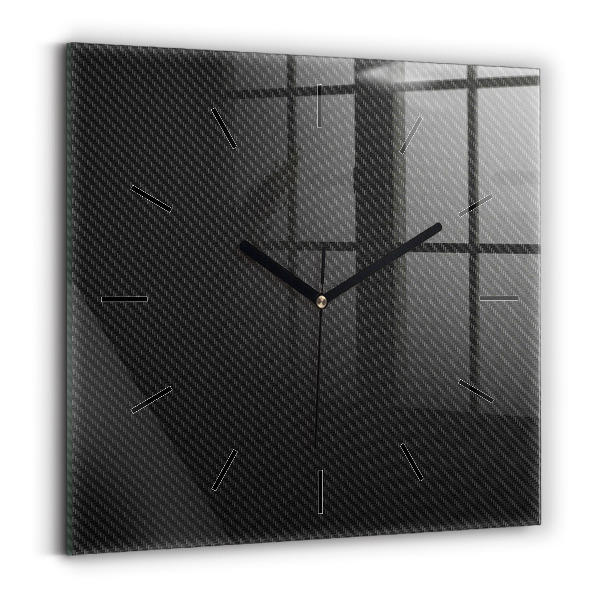Square glass wall clock Dark abstraction