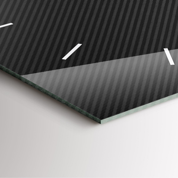 Square glass wall clock Dark abstraction