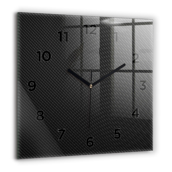 Square glass wall clock Dark abstraction
