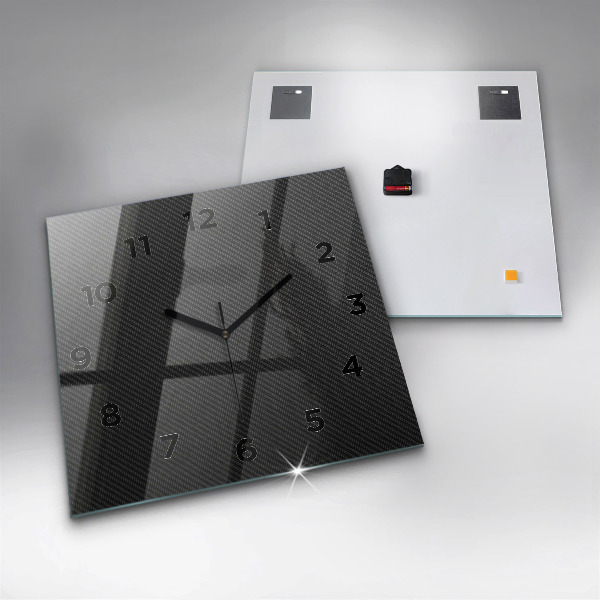 Square glass wall clock Dark abstraction