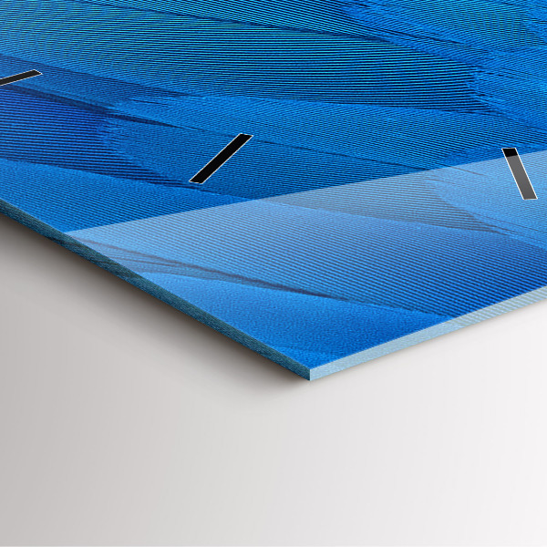 Square glass wall clock Bird feather