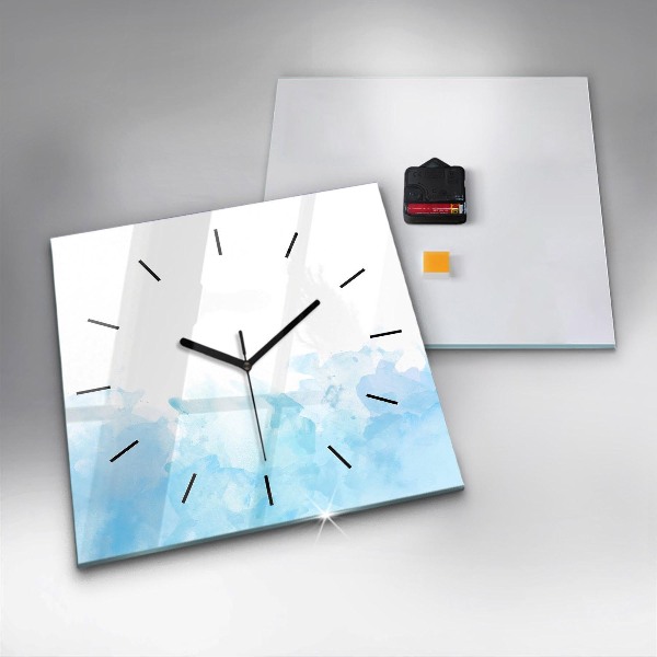 Square glass wall clock Painted spots