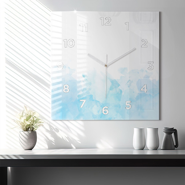 Square glass wall clock Painted spots