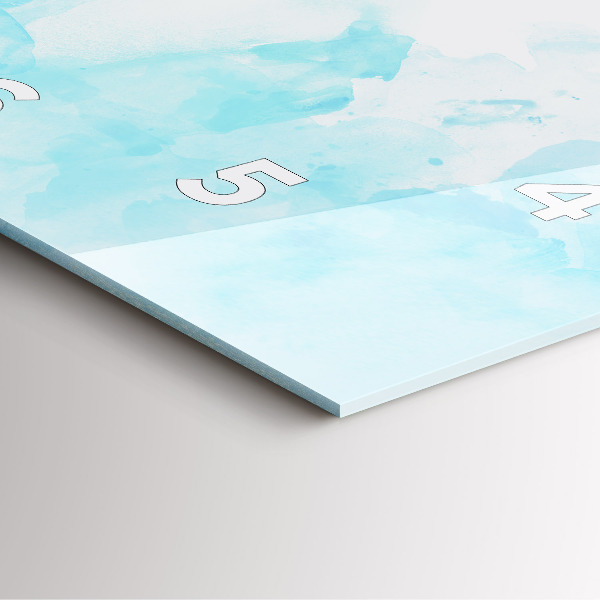 Square glass wall clock Painted spots