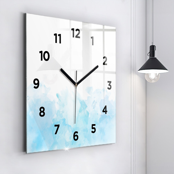 Square glass wall clock Painted spots