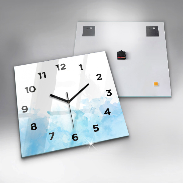 Square glass wall clock Painted spots