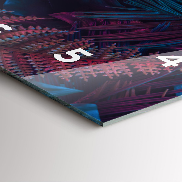 Square glass wall clock Exotic flowers