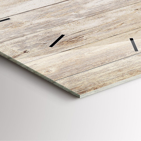 Square glass wall clock Wooden panels