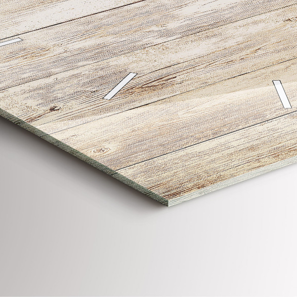 Square glass wall clock Wooden panels