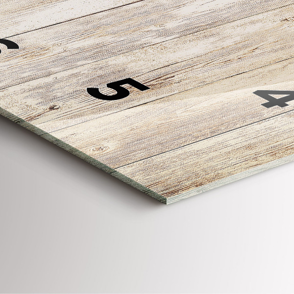 Square glass wall clock Wooden panels