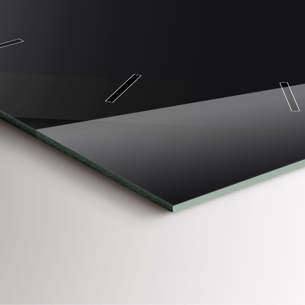 Square glass wall clock Dark wall pattern