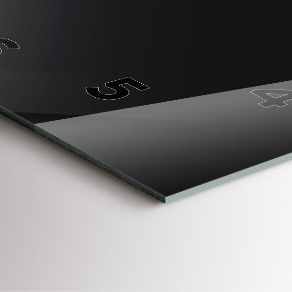 Square glass wall clock Dark wall pattern