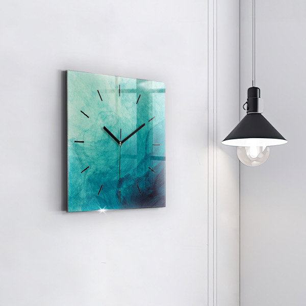 Square glass wall clock Abstraction depth