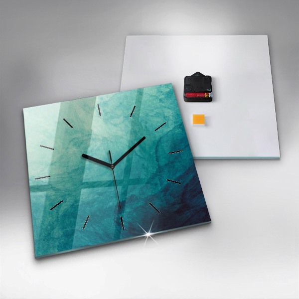Square glass wall clock Abstraction depth