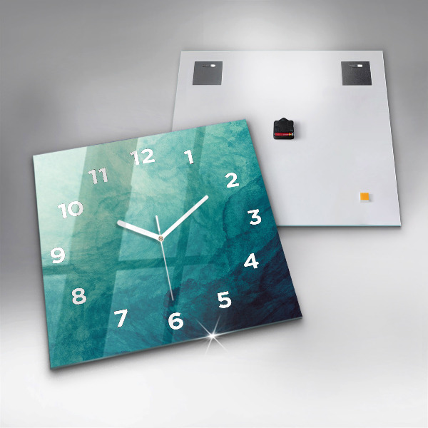 Square glass wall clock Abstraction depth