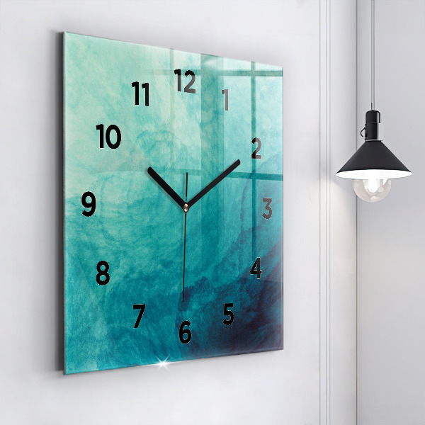 Square glass wall clock Abstraction depth