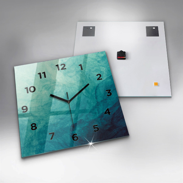 Square glass wall clock Abstraction depth