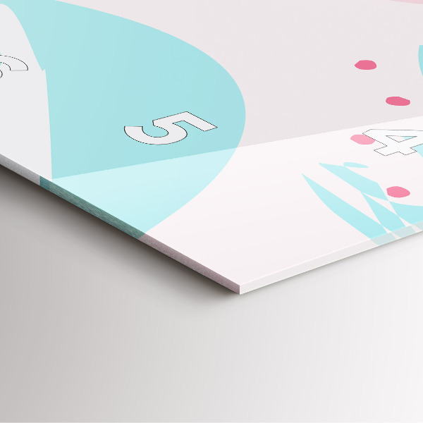 Square glass wall clock Pastel abstraction