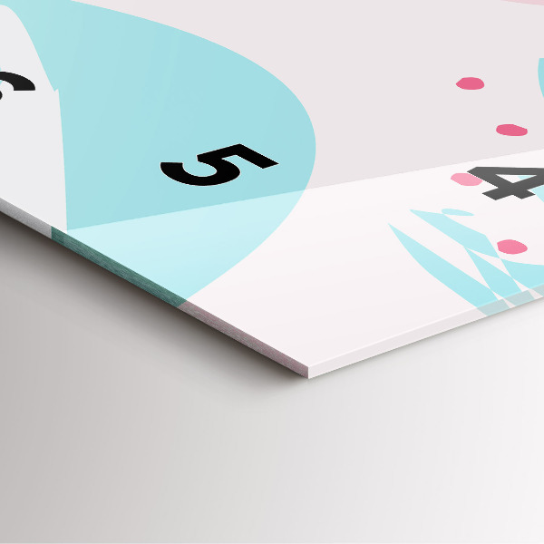 Square glass wall clock Pastel abstraction