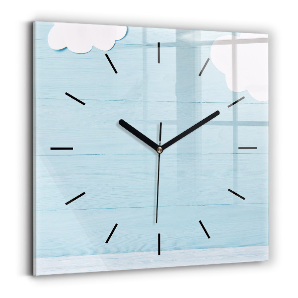 Square glass wall clock Children's board