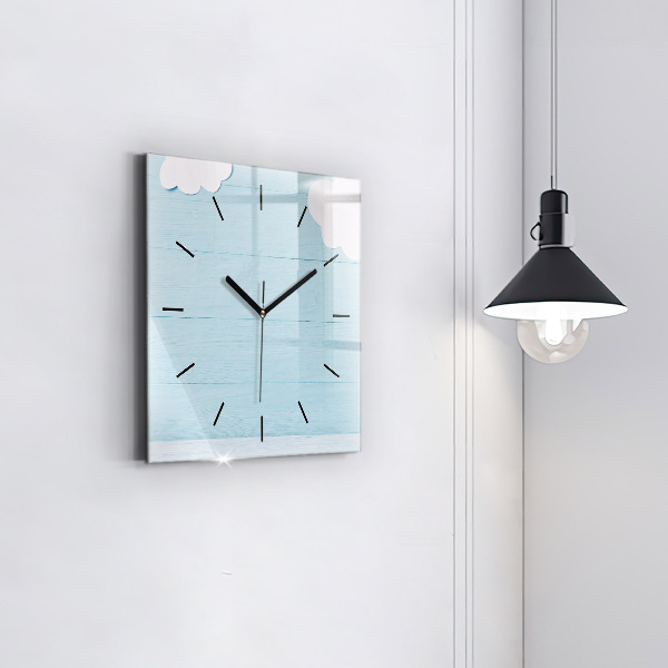 Square glass wall clock Children's board