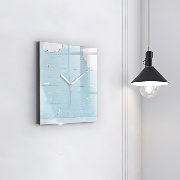 Square glass wall clock Children's board