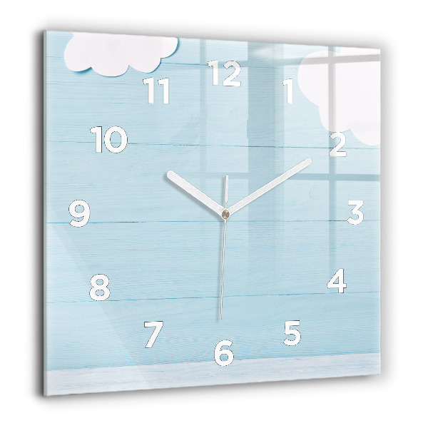Square glass wall clock Children's board