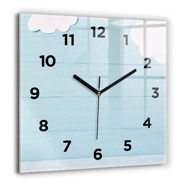 Square glass wall clock Children's board
