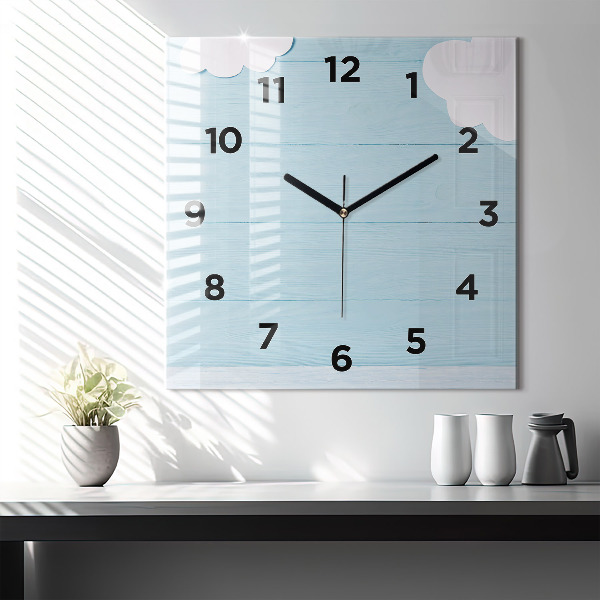 Square glass wall clock Children's board