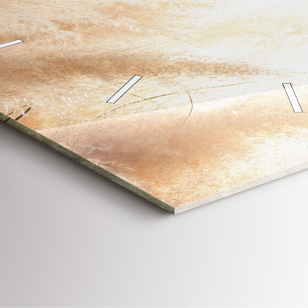 Square glass wall clock Ears of grain