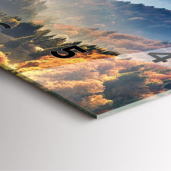Square glass wall clock Mountain landscape