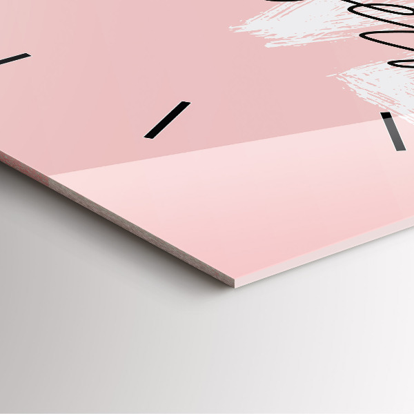 Square glass wall clock The inscription Love yourself