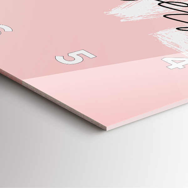 Square glass wall clock The inscription Love yourself