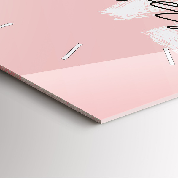 Square glass wall clock The inscription Love yourself