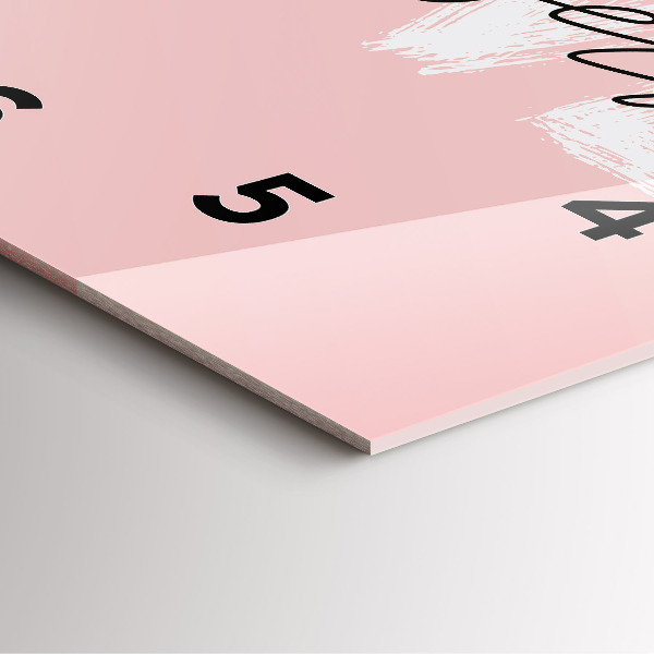 Square glass wall clock The inscription Love yourself