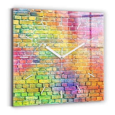 Square glass wall clock Painted wall