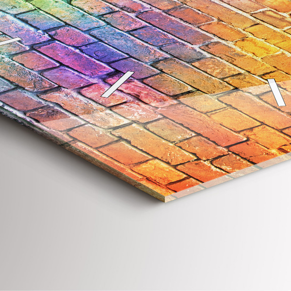 Square glass wall clock Painted wall