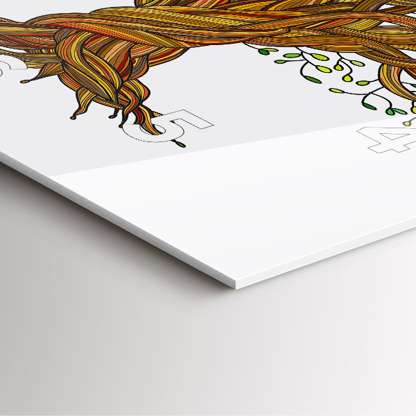 Square glass wall clock Tree and roots