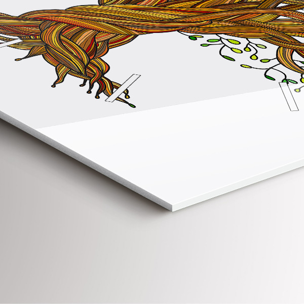 Square glass wall clock Tree and roots