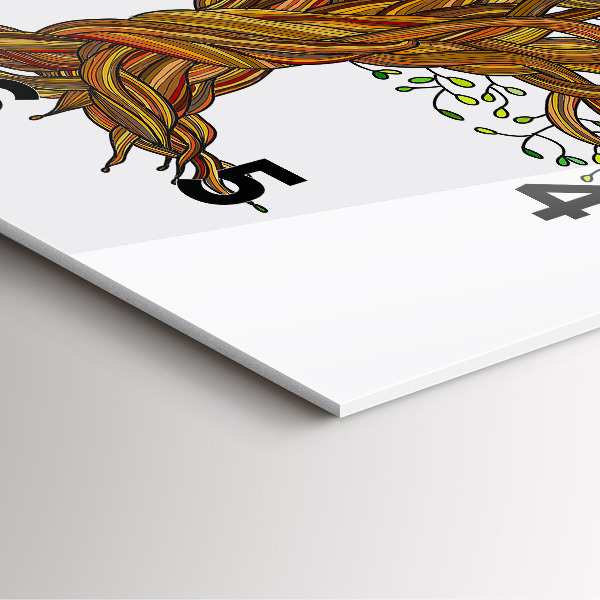 Square glass wall clock Tree and roots